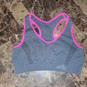 Gray and Pink Sports Bra